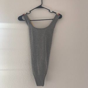 Xhilaration Gray Bodysuit with Rainbow Straps